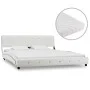 Bett mit weißer Kunstledermatratze 160x200 cm von vidaXL, Betten und Lattenroste - Ref: Foro24-277572, Preis: 487,05 €, Rabat...