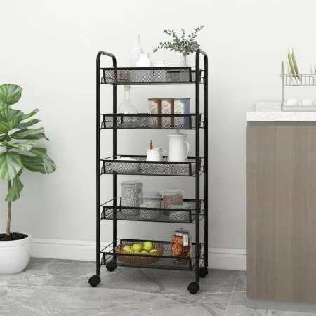 5-level black iron kitchen cart 46x26x105 cm by vidaXL, Kitchen and dining carts - Ref: Foro24-336328, Price: 50,51 €, Discou...