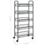 5-level black iron kitchen cart 46x26x105 cm by vidaXL, Kitchen and dining carts - Ref: Foro24-336328, Price: 50,51 €, Discou...