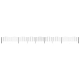 Gartenzaun mit Speerspitzen aus schwarzem Stahl (1,25-1,5) x 15,3 m von vidaXL, Zaunpaneele - Ref: Foro24-277738, Preis: 664,...