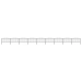 Gartenzaun mit Speerspitzen aus schwarzem Stahl (1,25-1,5) x 15,3 m von vidaXL, Zaunpaneele - Ref: Foro24-277738, Preis: 650,...