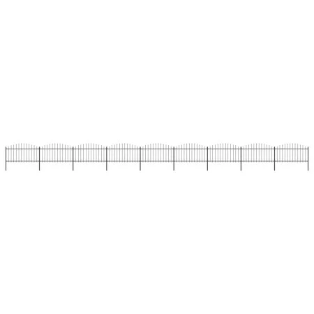 Gartenzaun mit Speerspitzen aus schwarzem Stahl (1,25-1,5) x 15,3 m von vidaXL, Zaunpaneele - Ref: Foro24-277738, Preis: 650,...