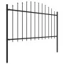 Gartenzaun mit Speerspitzen aus schwarzem Stahl (1,25-1,5) x 15,3 m von vidaXL, Zaunpaneele - Ref: Foro24-277738, Preis: 650,...