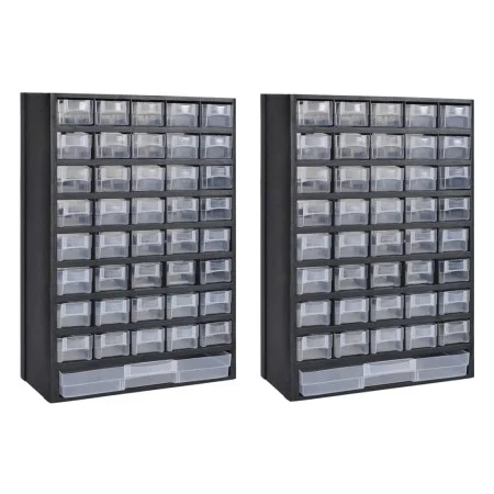 Tool storage cabinet with 41 plastic drawers, 2 units by vidaXL, Tool cabinets - Ref: Foro24-275657, Price: 73,76 €, Discount: %