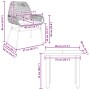 Set comedor jardín 3 pzas cojines ratán sintético vidrio negro