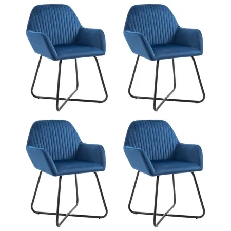 Sillas de comedor 4 unidades terciopelo azul de vidaXL, Sillas de comedor - Ref: Foro24-277005, Precio: 435,61 €, Descuento: %