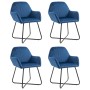 Esszimmerstühle 4 Einheiten aus blauem Samt von vidaXL, Essstühle - Ref: Foro24-277005, Preis: 443,54 €, Rabatt: %