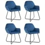 Sillas de comedor 4 unidades terciopelo azul de vidaXL, Sillas de comedor - Ref: Foro24-277005, Precio: 435,61 €, Descuento: %
