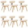 Sillas de comedor 6 uds madera curvada y cuero sintético crema de vidaXL, Sillas de comedor - Ref: Foro24-278721, Precio: 775...