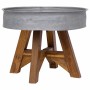 Mesa de centro de madera reciclada mixta plateado 60x45 cm