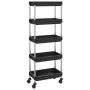 Kitchen cart 5 levels iron and black ABS 42x29x128 cm by vidaXL, Kitchen and dining carts - Ref: Foro24-336331, Price: 52,42 ...