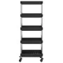 Kitchen cart 5 levels iron and black ABS 42x29x128 cm by vidaXL, Kitchen and dining carts - Ref: Foro24-336331, Price: 52,42 ...