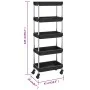 Kitchen cart 5 levels iron and black ABS 42x29x128 cm by vidaXL, Kitchen and dining carts - Ref: Foro24-336331, Price: 52,42 ...
