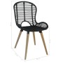 Esszimmerstühle 6 Einheiten aus schwarzem Naturrattan von vidaXL, Essstühle - Ref: Foro24-275838, Preis: 497,00 €, Rabatt: %