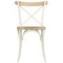 Stühle mit gekreuzter Rückenlehne, 4 Stück, aus massivem weißem Mangoholz von vidaXL, Essstühle - Ref: Foro24-278771, Preis: ...