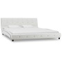 Viscoelastic bed and mattress white synthetic leather 160x200 cm by vidaXL, Beds and slatted bases - Ref: Foro24-277557, Pric...