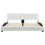 Viscoelastic bed and mattress white synthetic leather 160x200 cm by vidaXL, Beds and slatted bases - Ref: Foro24-277557, Pric...