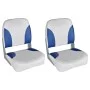 2x Folding backrest boat seat cushion blue white 41x36x48cm by vidaXL, Sailboat parts - Ref: Foro24-279103, Price: 118,81 €, ...