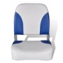 2x Asiento barco respaldo plegable cojín azul blanco 41x36x48cm