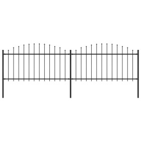 Gartenzaun mit Speerspitzen aus schwarzem Stahl (1,25–1,5) x 3,4 m von vidaXL, Zaunpaneele - Ref: Foro24-277731, Preis: 140,4...