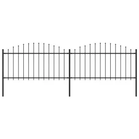 Gartenzaun mit Speerspitzen aus schwarzem Stahl (1,25–1,5) x 3,4 m von vidaXL, Zaunpaneele - Ref: Foro24-277731, Preis: 137,4...
