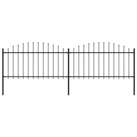 Garden fence with black steel spearheads (1.25-1.5)x3.4m by vidaXL, fence panels - Ref: Foro24-277731, Price: 137,36 €, Disco...
