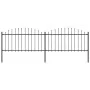Garden fence with black steel spearheads (1.25-1.5)x3.4m by vidaXL, fence panels - Ref: Foro24-277731, Price: 137,36 €, Disco...