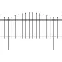 Garden fence with black steel spearheads (1.25-1.5)x3.4m by vidaXL, fence panels - Ref: Foro24-277731, Price: 137,36 €, Disco...