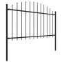 Gartenzaun mit Speerspitzen aus schwarzem Stahl (1,25–1,5) x 3,4 m von vidaXL, Zaunpaneele - Ref: Foro24-277731, Preis: 140,4...