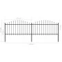 Garden fence with black steel spearheads (1.25-1.5)x3.4m by vidaXL, fence panels - Ref: Foro24-277731, Price: 137,36 €, Disco...