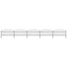 Gartenzaun mit Speerspitzen aus schwarzem Stahl (0,75-1)x8,5 m von vidaXL, Zaunpaneele - Ref: Foro24-277716, Preis: 246,14 €,...