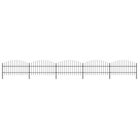 Gartenzaun mit Speerspitzen aus schwarzem Stahl (0,75-1)x8,5 m von vidaXL, Zaunpaneele - Ref: Foro24-277716, Preis: 261,44 €,...