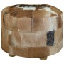 Puf redondo de piel de cabra 50x50x45 cm