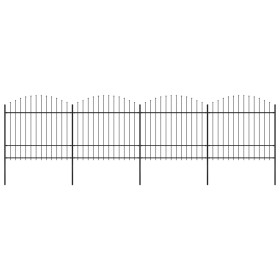 Gartenzaun mit Speerspitzen schwarzer Stahl (1,5-1,75)x6,8m von vidaXL, Zaunpaneele - Ref: Foro24-277742, Preis: 332,34 €, Ra...