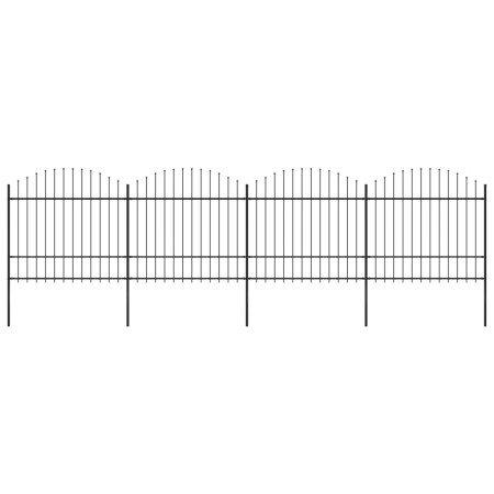 Gartenzaun mit Speerspitzen schwarzer Stahl (1,5-1,75)x6,8m von vidaXL, Zaunpaneele - Ref: Foro24-277742, Preis: 332,34 €, Ra...