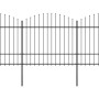 Gartenzaun mit Speerspitzen schwarzer Stahl (1,5-1,75)x6,8m von vidaXL, Zaunpaneele - Ref: Foro24-277742, Preis: 332,34 €, Ra...