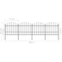 Garden fence with black steel spear points (1.5-1.75)x6.8m by vidaXL, fence panels - Ref: Foro24-277742, Price: 325,13 €, Dis...