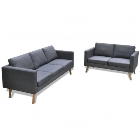 Set of dark gray fabric sofas with 2 and 3 seats. by vidaXL, Sofas - Ref: Foro24-272194, Price: 546,46 €, Discount: %