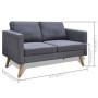 Conjunto de sofás de 2 y 3 plazas de tela gris oscuro