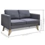 Set of dark gray fabric sofas with 2 and 3 seats. by vidaXL, Sofas - Ref: Foro24-272194, Price: 546,46 €, Discount: %