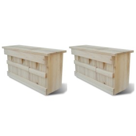 Casas para gorriones 2 unidades madera 44x15,5x21,5 cm