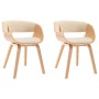 Sillas de comedor 2 uds madera curvada y cuero sintético crema de vidaXL, Sillas de comedor - Ref: Foro24-278862, Precio: 295...