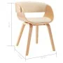 Dining chairs 2 pcs curved wood and cream synthetic leather by vidaXL, dining chairs - Ref: Foro24-278862, Price: 303,35 €, D...