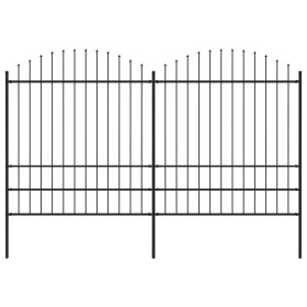 Gartenzaun mit Speerspitzen schwarzer Stahl (1,75-2)x3,4 m von vidaXL, Zaunpaneele - Ref: Foro24-277749, Preis: 192,75 €, Rab...
