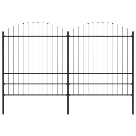 Gartenzaun mit Speerspitzen schwarzer Stahl (1,75-2)x3,4 m von vidaXL, Zaunpaneele - Ref: Foro24-277749, Preis: 192,75 €, Rab...