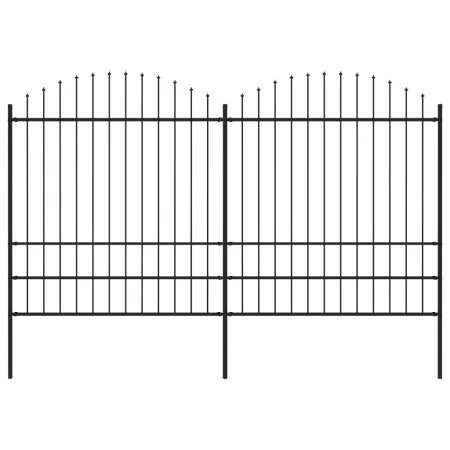 Gartenzaun mit Speerspitzen schwarzer Stahl (1,75-2)x3,4 m von vidaXL, Zaunpaneele - Ref: Foro24-277749, Preis: 188,72 €, Rab...