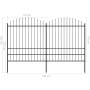 Gartenzaun mit Speerspitzen schwarzer Stahl (1,75-2)x3,4 m von vidaXL, Zaunpaneele - Ref: Foro24-277749, Preis: 192,75 €, Rab...