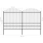 Gartenzaun mit Speerspitzen schwarzer Stahl (1,75-2)x3,4 m von vidaXL, Zaunpaneele - Ref: Foro24-277749, Preis: 188,72 €, Rab...