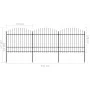 Garden fence with black steel spearheads (1.5-1.75)x5.1m by vidaXL, fence panels - Ref: Foro24-277741, Price: 244,99 €, Disco...