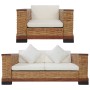 Juego de sofás con cojines 2 piezas de ratán natural marrón de vidaXL, Sofás - Ref: Foro24-278618, Precio: 905,09 €, Descuent...